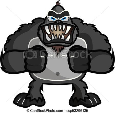 450x440 This Illustration Representz An Angry Gorilla, Or Chimpanzee.