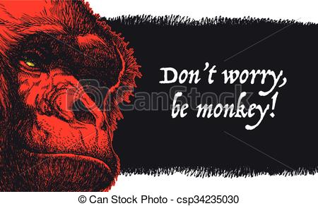 450x292 Vector Illustration Urban Gorilla Vector Poster. . Vector