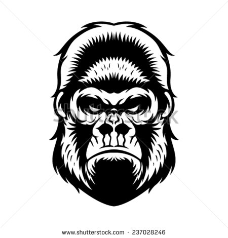 450x470 Gorilla Graphic Design Gorilla Head Vector Graphic Illustration
