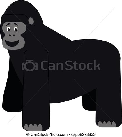 419x470 Cute Cartoon Gorilla Vector Illustration.