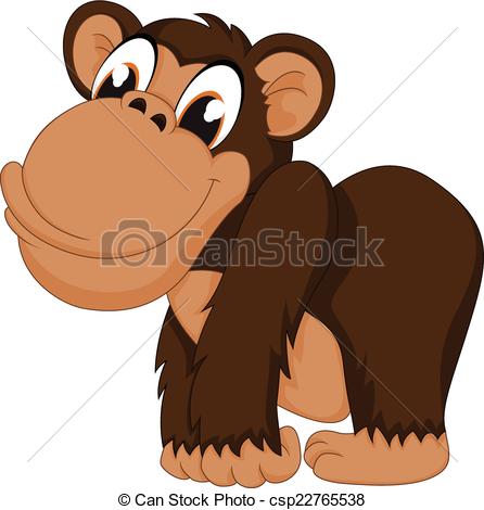 446x470 Cute Gorilla Of Vector Illustration.