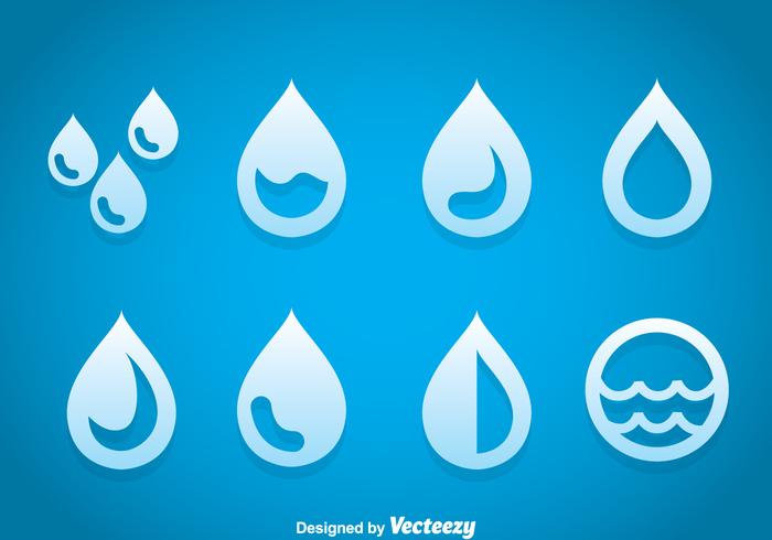 700x490 Iconos De Agua De La Gota Vector