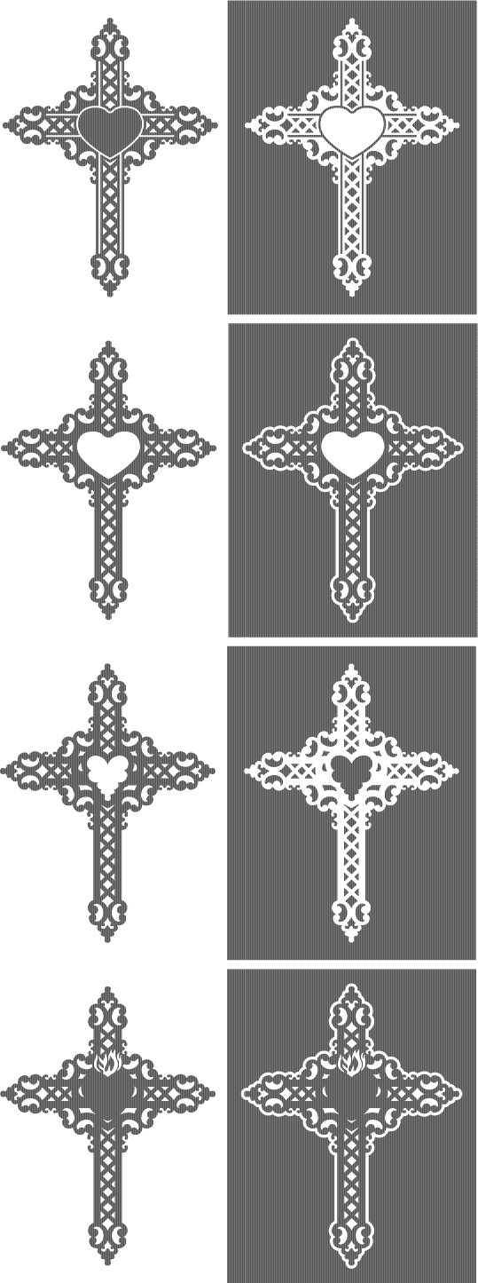 539x1445 Gothic Cross Vectorized For Cutting Plotter And Engraving.