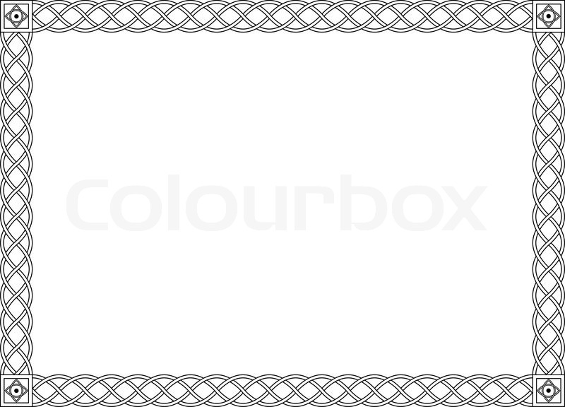 800x576 Gothic Simple Black Ornamental Decorative Frame Stock Vector