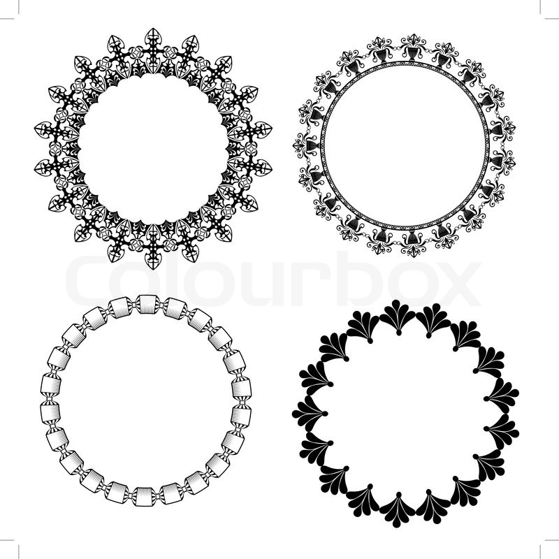 800x800 A Set Of Round Frames With Ornament Stock Vector Colourbox