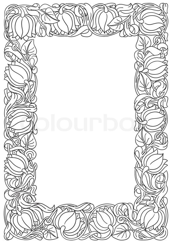 561x800 Vector Flower Frame. Retro, Vintage, Gothic Style. Vintage Frame