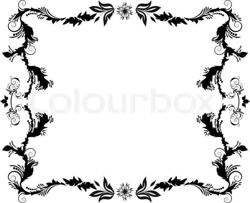 800x651 Abstract Floral Vector Frame Background In Victorian Style Stock