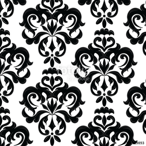 500x500 Classic Gothic Style Ornament Pattern In Black And White. Vector