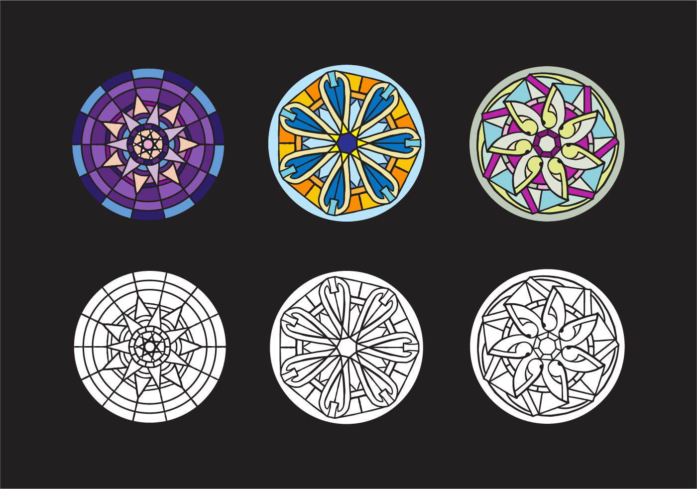 1400x982 Gothic Window Free Vector Art