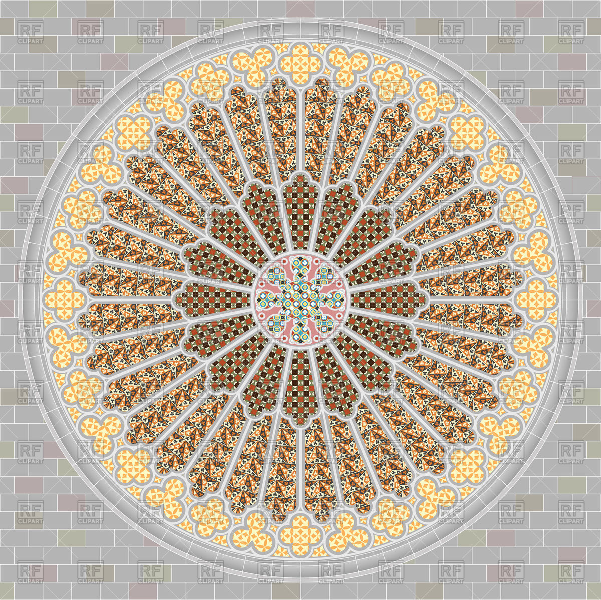 1200x1199 Gothic Rose Window Vector Image Vector Artwork Of Backgrounds