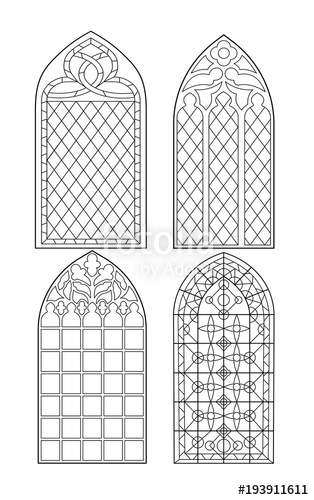 314x500 Gothic Windows. Vintage Frames. Church Stained Glass Windows