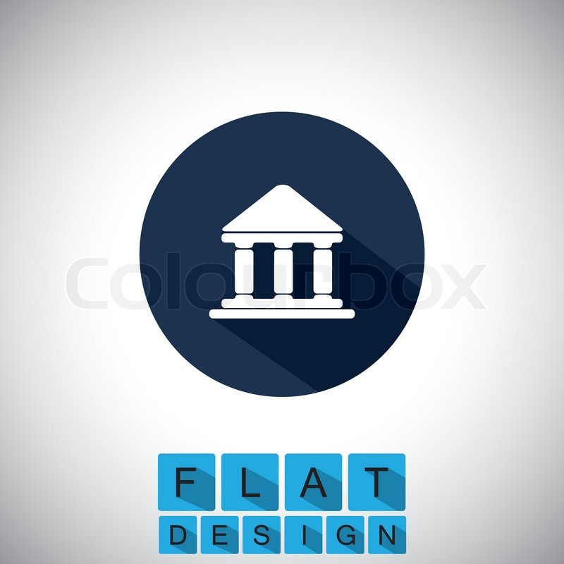 800x800 Flat Design Icon Of Bank Or Library Or Government Office