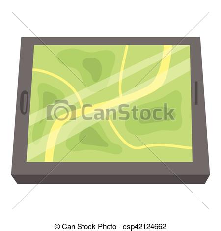 450x470 Gps Map Icon, Cartoon Style. Gps Map Icon. Cartoon Illustration Of