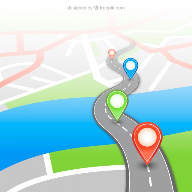 626x626 Gps Map With Pins Vector Free Download