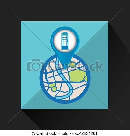 450x470 Mobile Device England Gps Map Vector Illustration Eps 10 Vector