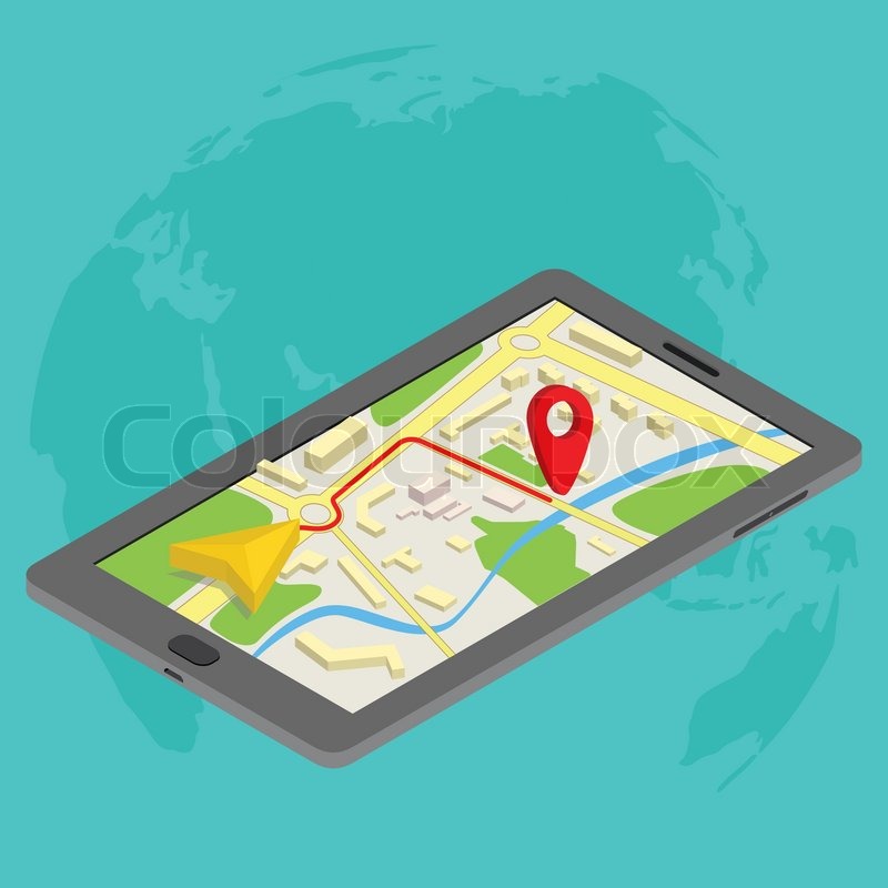 800x800 Flat 3d Isometric Mobile Gps Navigation Maps Infographic Concept