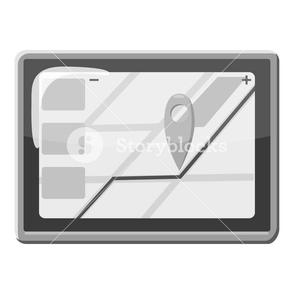 1000x1000 Gps Map Icon. Gray Monochrome Illustration Of Gps Map Vector Icon