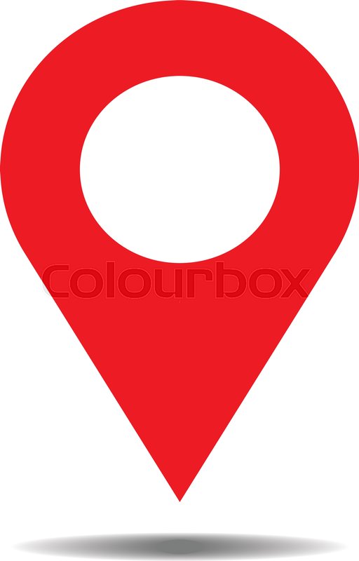 512x800 Location Red Icon Vector. Pin Sign Isolated On White Background