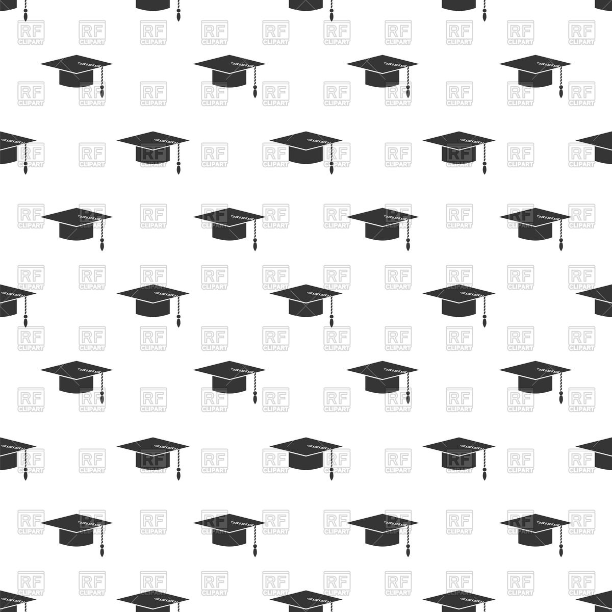 1200x1200 Graduation Cap Seamless Background Vector Image Vector Artwork