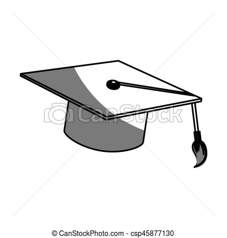 450x470 Graduation Cap Icon Over White Background. Vector Illustration.