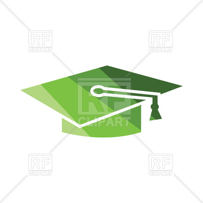 400x400 Flat Design Of Green Graduation Cap Icon Vector Image Vector