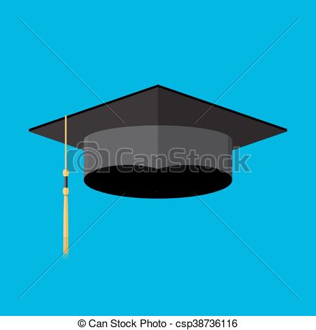 450x470 Academic Graduation Cap. Student Hat. Vector Illustration In Flay