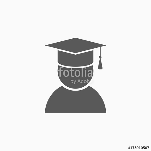 500x500 Graduation Cap Icon, Education Cap Vector Illustration Stock