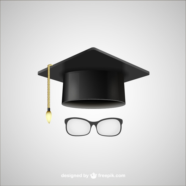 626x626 Graduation Hat And Glasses Vector Free Download