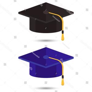 300x300 Graduation Cap Vector Icon Illustration Flat Orangiausa