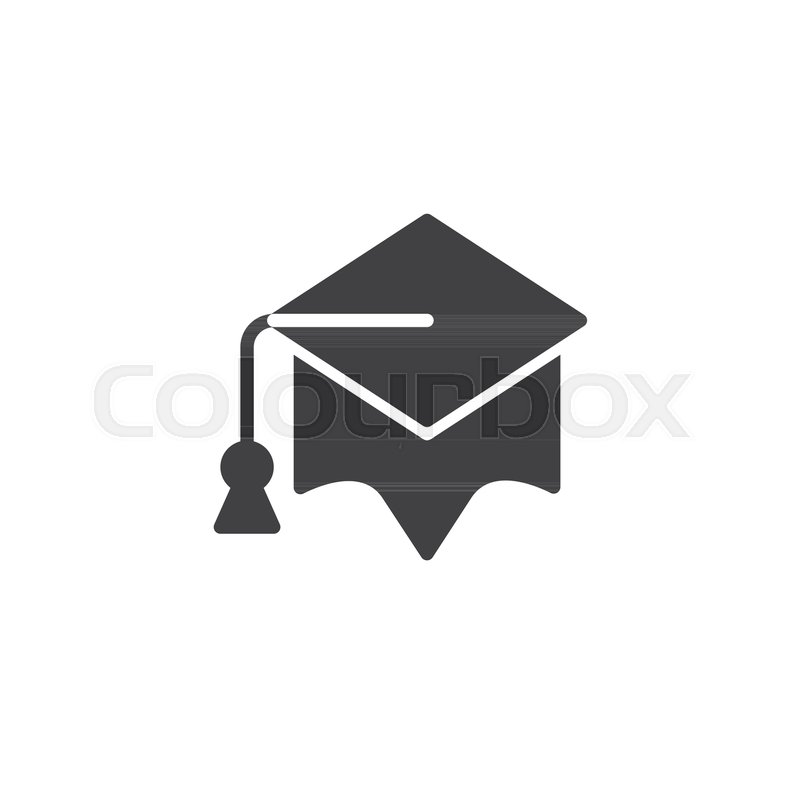 800x800 Graduation Cap Vector Icon. Filled Flat Sign For Mobile Concept
