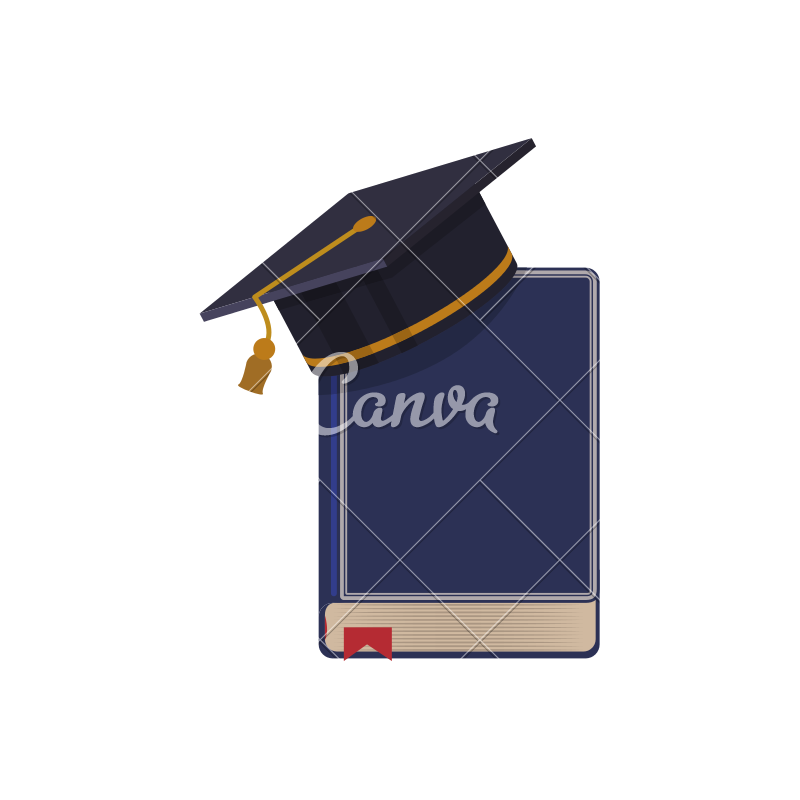 800x800 Book And Graduation Cap Vector