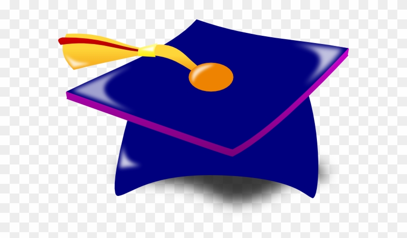 840x492 Graduate Cap Blue Vector Online Royalty Free Clipart