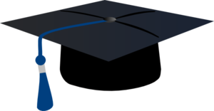 300x156 Graduation Hat With Blue Tassle Clip Art