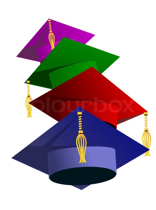 593x800 Graduation Hat Vector Illustration. Education Hat, Students Or