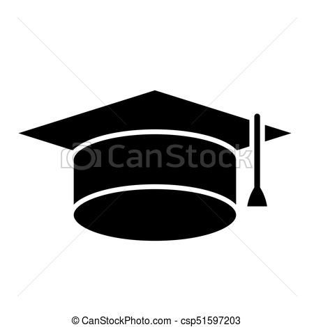 450x470 Graduation Cap Icon, Vector Illustration, Black Sign On Isolated