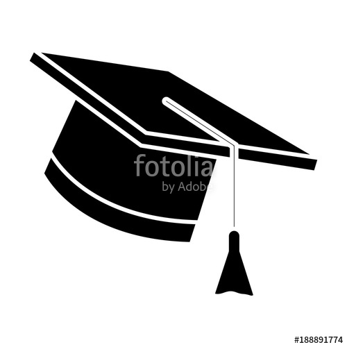 500x500 Graduation Hat Cap Icon Vector Illustration Graphic Design Stock