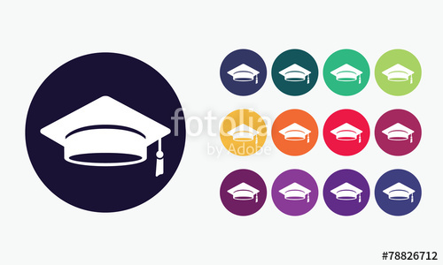 500x300 Graduation Icon. Graduation Ceremony Symbol 2. Stock Image And
