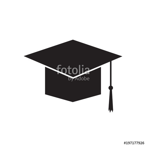 500x500 Graduation Hat Icon Vector Illustration Stock Image And Royalty