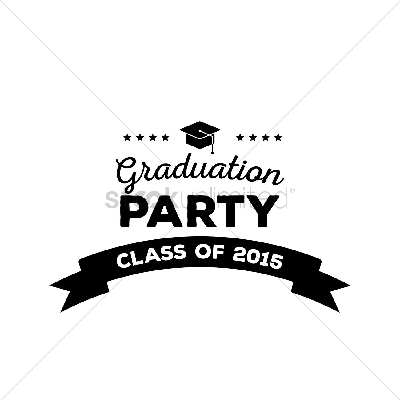 1300x1300 Graduation Party Label Vector Image