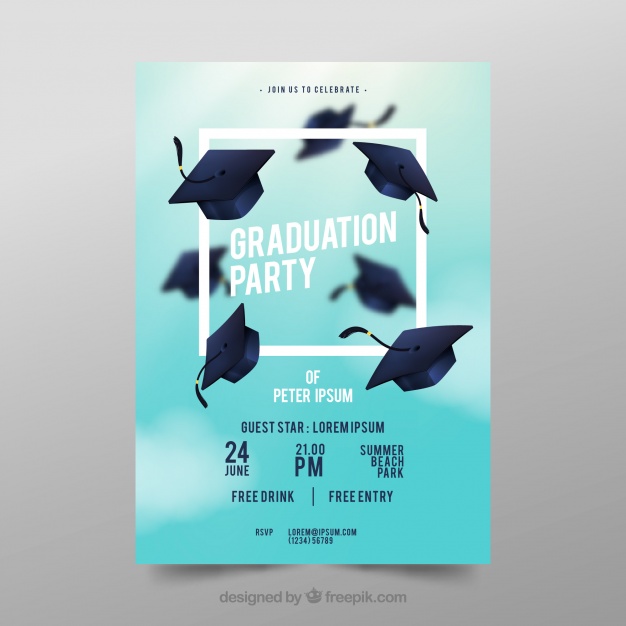626x626 Graduation Party Poster Vector Free Download