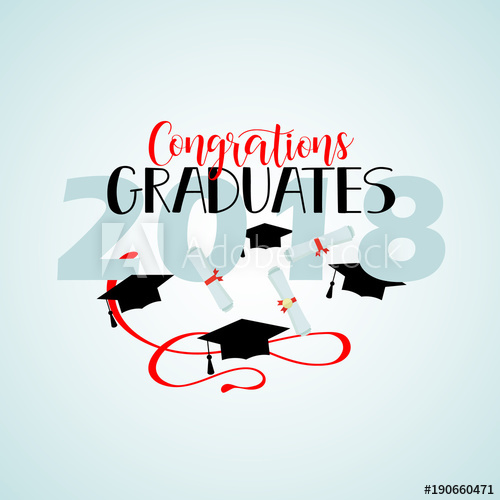 500x500 Vector Illustration On Blue Background Congratulations On