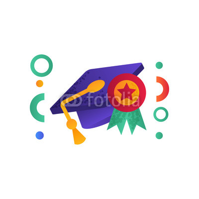 400x400 Graduation Cap With Tassel And Medal, Education Concept, Back To