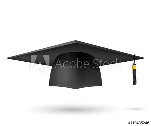 500x417 Vector Illustration Graduate Hat With A Tassel On A White Backgr