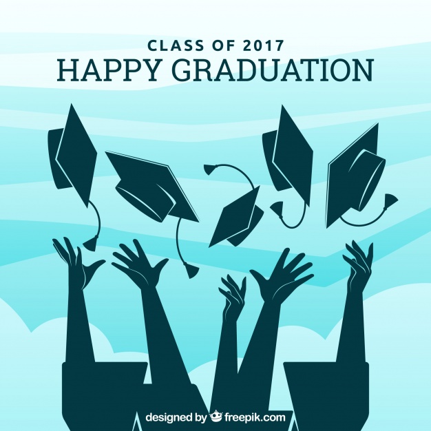626x626 Graduation Background With Graduate Silhouettes Vector Free Download