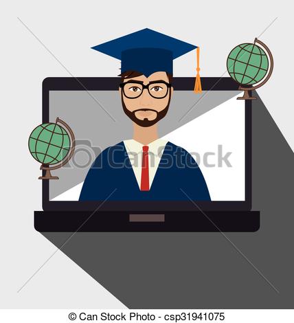 428x470 University Students Graduation Graphic Design, Vector Illustration