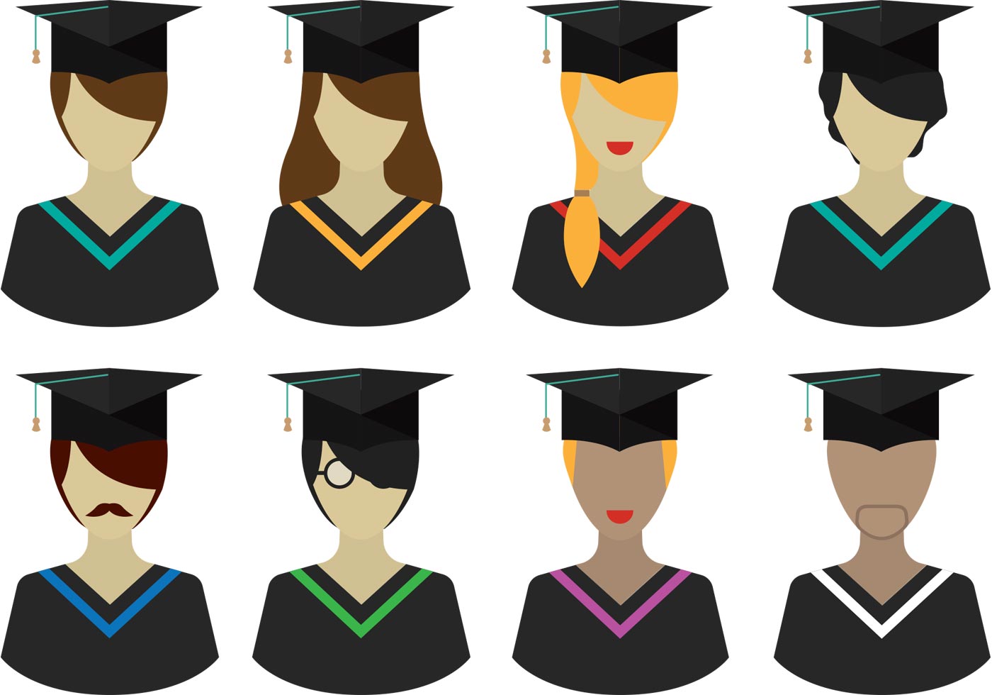1400x980 Vector Graduate People Pack