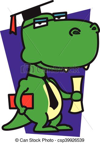329x470 Dinosaur Graduation Vector Art Illustration.