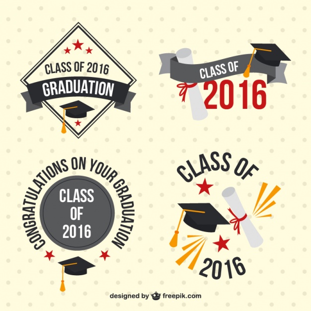 626x626 Pack Vintage Badges Of Graduation Vector Free Download