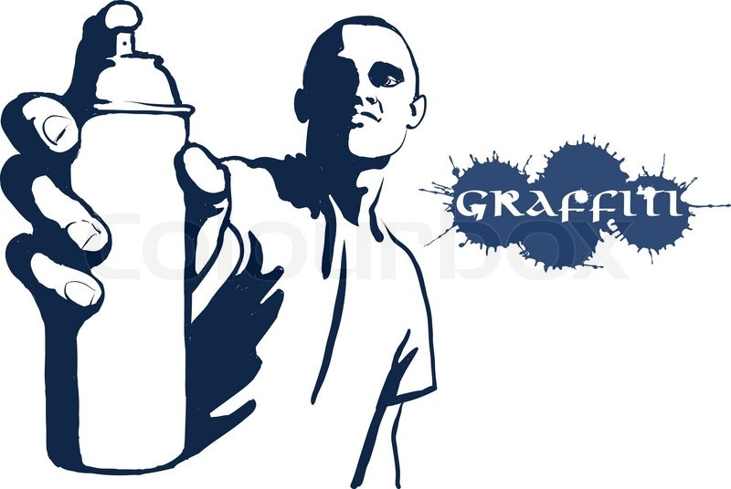 800x536 Urban Person Painting Graffiti Stock Vector Colourbox