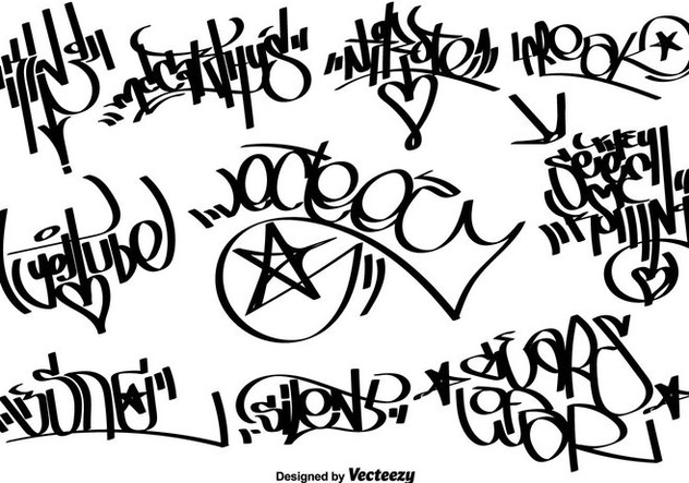 632x443 Vector Graffiti Tags Free Vector Download 444011 Cannypic